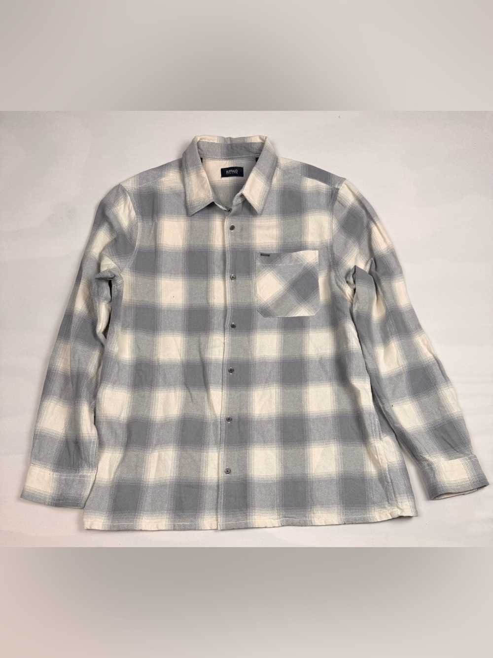 NWT Buffalo David Bitton Sinclair Plaid Long Sleeve Button Down Gray Men’s XL